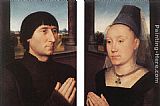 Hans Memling Canvas Paintings - Portraits of Willem Moreel and His Wife